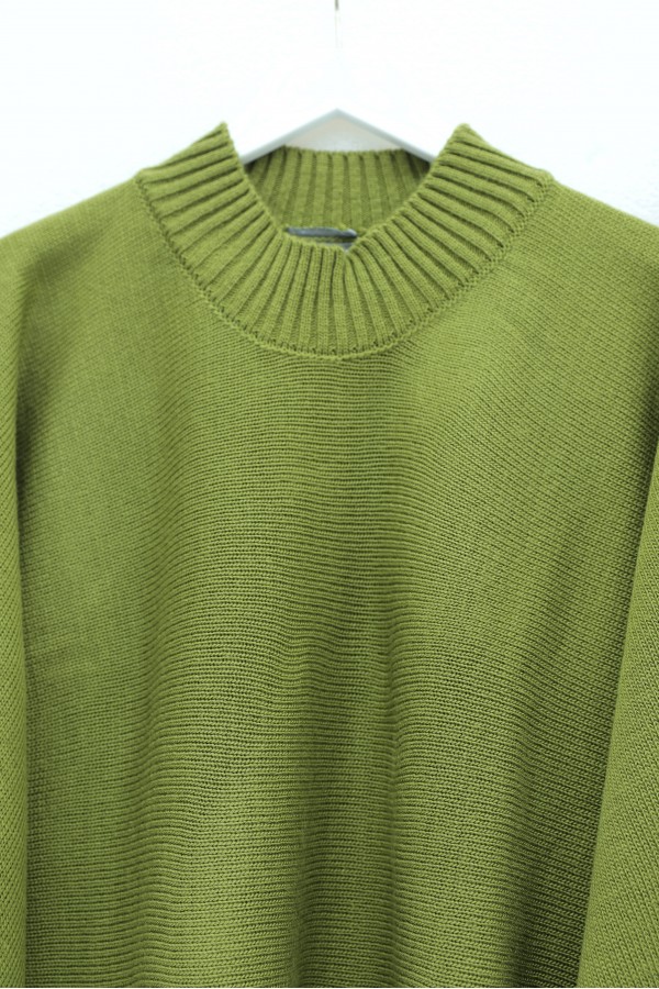 Half-Neck Batwing Sleeve Knitted Sweater for Skirt -PISTACHIO GREEN
