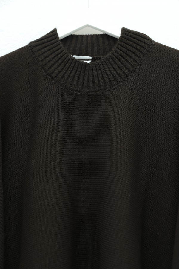 Half-Neck Batwing Sleeve Knitted Sweater for Skirt -Dark Coffee