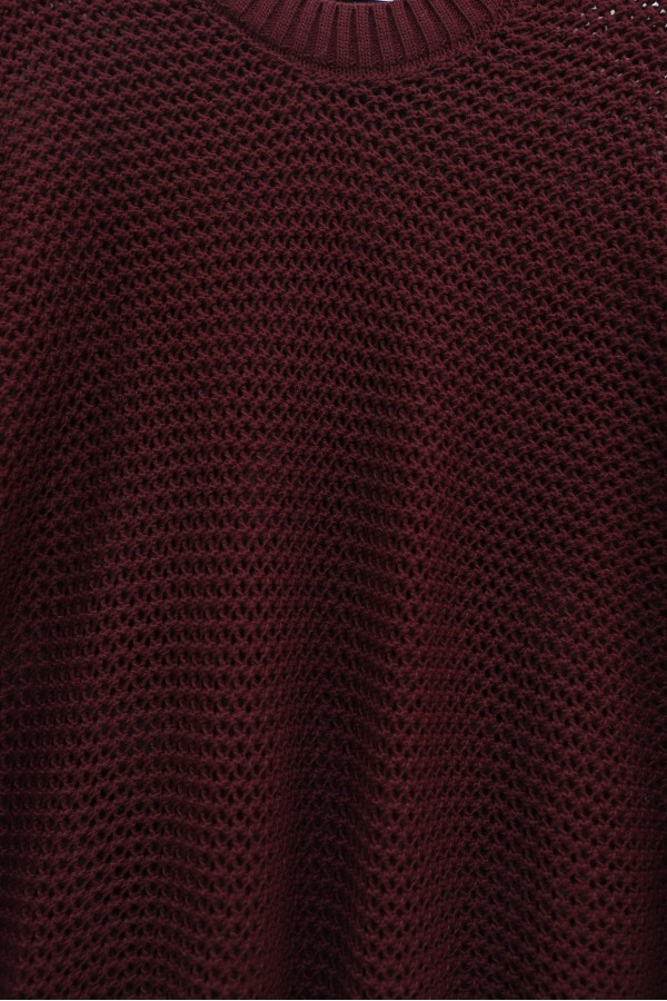 Yarasa Kol Ajurlu Triko Kazak -Bordo