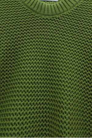 Yarasa Kol Ajurlu Triko Kazak -F.Yeşili