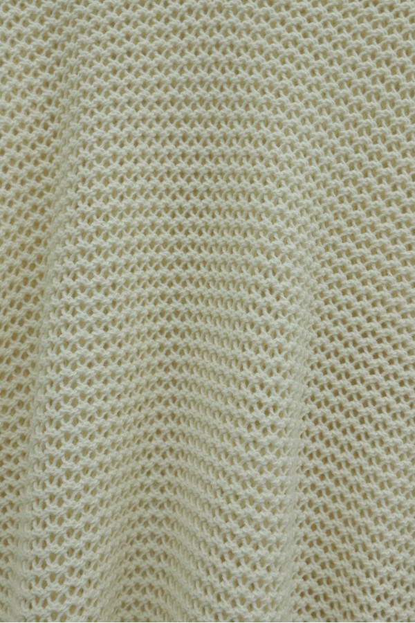 Batwing Sleeve Openwork Knit Sweater -Cream color