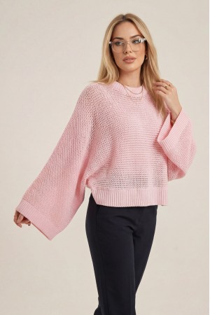 Yarasa Kol Ajurlu Triko Kazak -Pudra