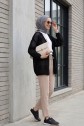 Çiçek Detaylı Ajurlu Örme Triko Hırka -Siyah