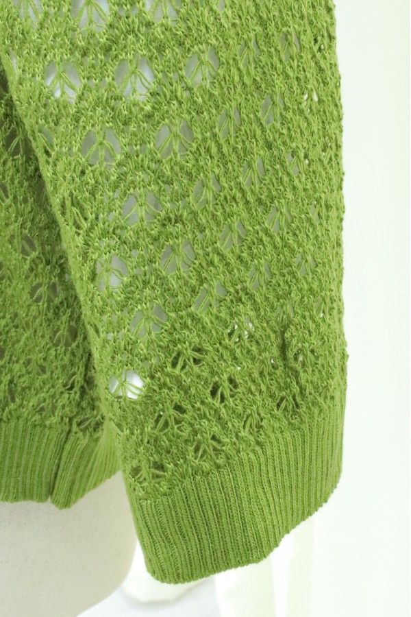 Openwork Loose Knit Cardigan -LIGHT GREEN
