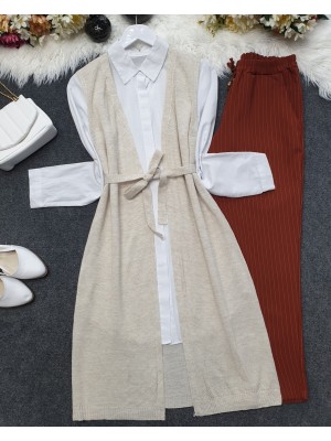 Fileli Baharlık Hırka    -Taş