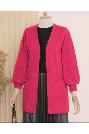 كارديجان بجيب بومب بأكمام بالون   -فوشيا