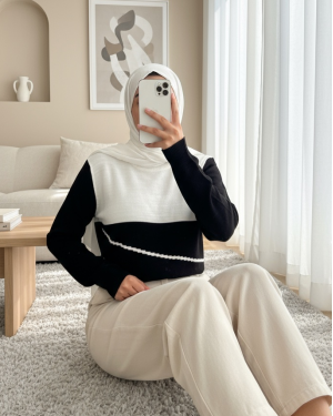 Crew Neck Thin Knitwear Sweater -Black