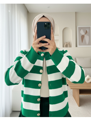 Ringelli Metal Düğmeli Kısa Hırka -Orman Yş.