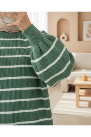 طاقم الرقبة مضلع سترة تريكو    -بحري