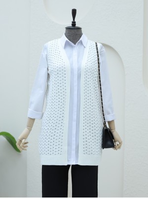 Openwork Vest  -Ecru