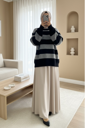 Selanik Knitted Crew Neck Knitwear Sweater -Black