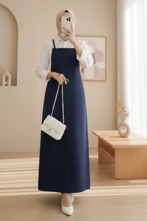 Askılı Gabardin Jile Elbise -Laci