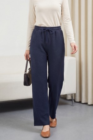 Cepli Beli Bağcıklı Zra Krep Pantolon  -Laci