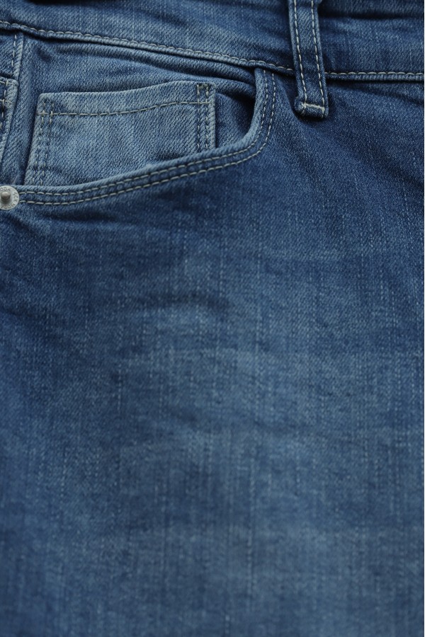 Boru Paça Cepli Yüksek Bel Kot Pantolon -Tint