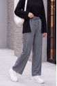 Beli Lastikli Cepli Bol Paça Kot Pantolon -Koyu Gri