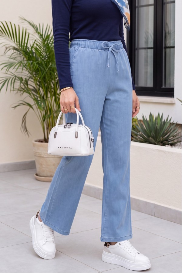 Spanish Leg Lace Detail Jeans -Blue