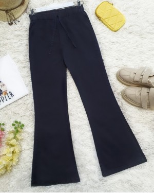 بنطال جينز إسباني بتفاصيل دانتيل  -كحلي