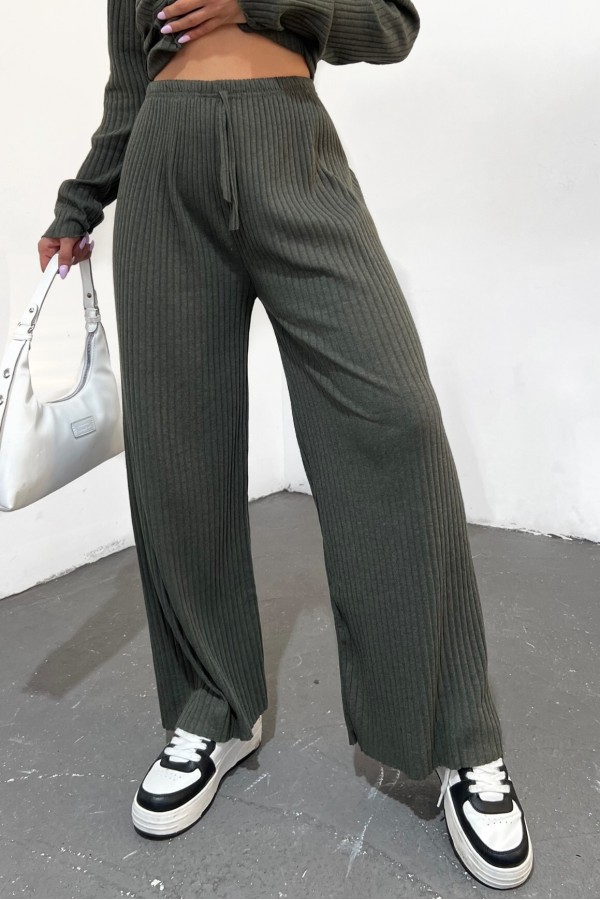 Crew Neck Camisole Set -Khaki