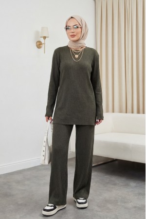 Bisiklet Yaka Kaşkorse Takım -Haki