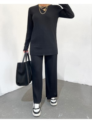 Bisiklet Yaka Kaşkorse Takım -Siyah