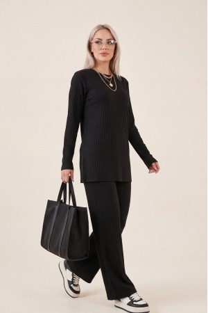 Bisiklet Yaka Kaşkorse Takım -Siyah