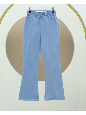 Spanish Leg Lace Detail Jeans   -Light blue