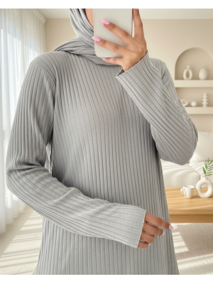 Bisiklet Yaka Kaşkorse Takım    -Açık Gri