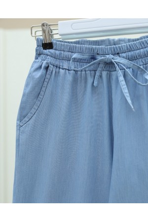 جينز ناعم مغسول مزدوج  -جليدي