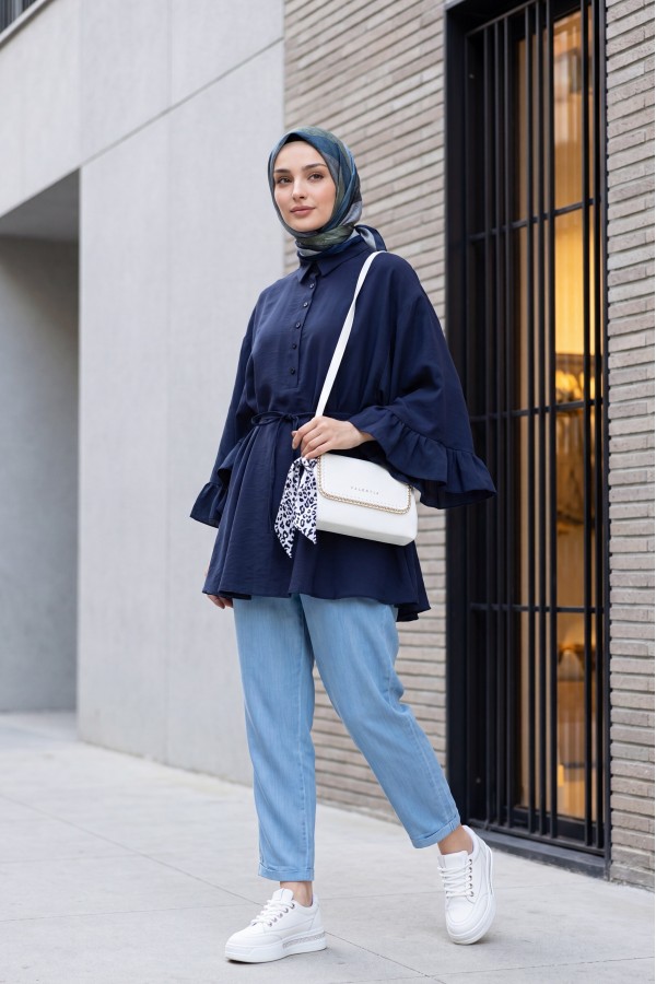 Duble Paça Yıkamalı Soft Kot Pantolon  -Buz Mavi