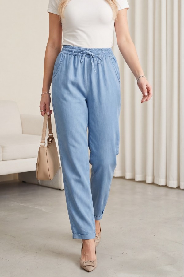 Double Washed Soft Jeans  -Ice Blue