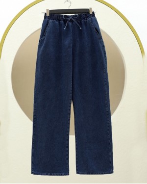 Beli Lastikli Cepli Bol Paça Kot Pantolon    -Laci