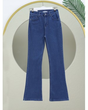 İspanyol Paça Yüksek Bel Kot Pantolon   -Laci