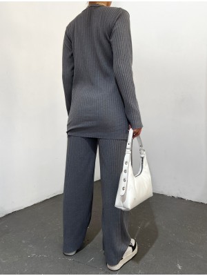 Crew Neck Camisole Set -Grey