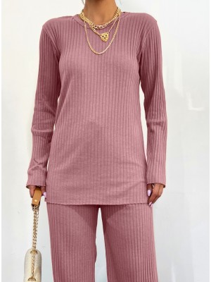 Bisiklet Yaka Kaşkorse Takım  -Pudra