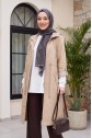 Striped Trench Coat -Light Mink