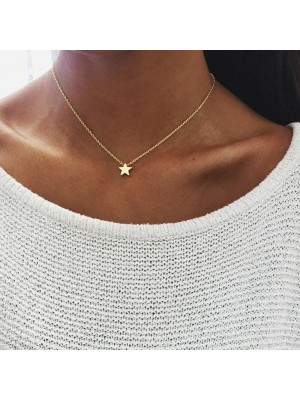 Gold Color Combined Heart Necklace Star Necklace Kartier Nail Bracelet and Cube Combination Bracelet 