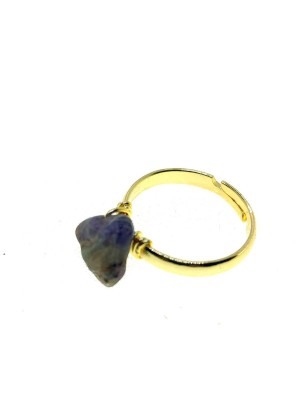 Gold Color Natural Stone Zircon Ring Adjustable Fits All Fingers Mixed 