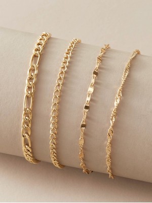 Gold Color Combined Spiral Bracelet 10 Piece Ring Heart Sf Necklace Kartier Caterpillar Fishbone Bracelet