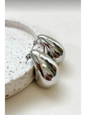 Silver Color Teardrop Bottega Earrings Women's Drop Earrings VIP Tarnish-Resistant Steel Earrings 