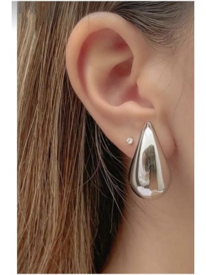 Silver Color Teardrop Bottega Earrings Women's Drop Earrings VIP Tarnish-Resistant Steel Earrings 