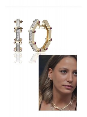 Gold Color Who Came and Who Passed Leyla Earrings VIP Tarnish-Resistant Steel Earrings 