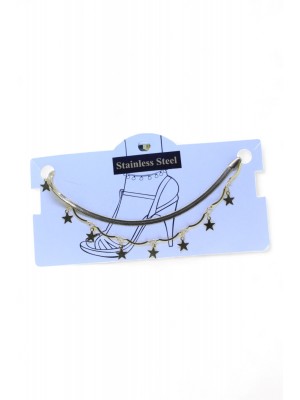 Gold Color Italian Interlocking Star Steel Anklet 