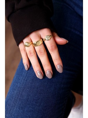 Gold Color Vintage Combination Adjustable Bijouterie Ring 