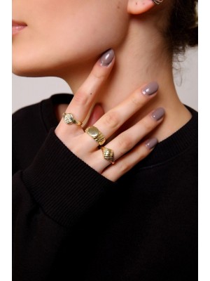 Gold Color Vintage Combination Adjustable Bijouterie Ring 