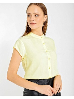 3711 Yarım Kol Gömlek - Sarı