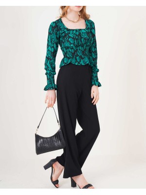 6543 Örme Pantolon - Siyah