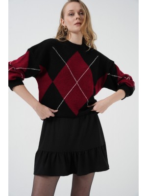 1884 Örme Siyah Mini Etek