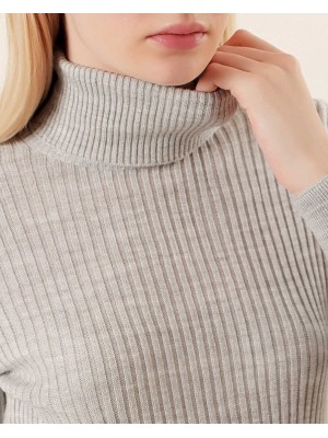 10311 Balıkçı Yaka Triko Kazak - Gri