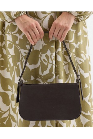 010172 Düz Baget Omuz Çantası - Kahverengi