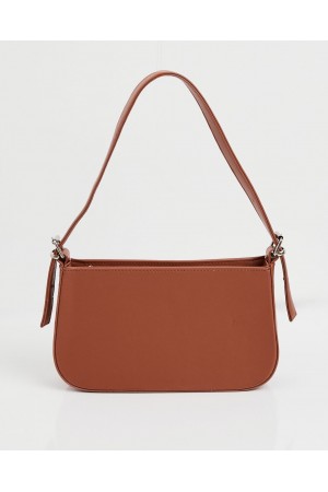 010172 Düz Baget Omuz Çantası - Taba
